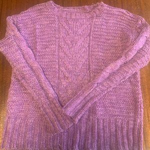 Purple American Eagle Cable Sweater